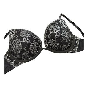 Victoria's Secret Black Floral Lace Underwire Bra